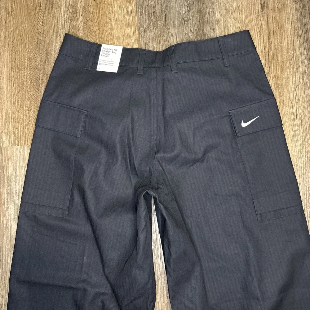 Nike Life Cargo Pants Black Mens 34 Woven Baggy Standard Straight HM6957-010 New